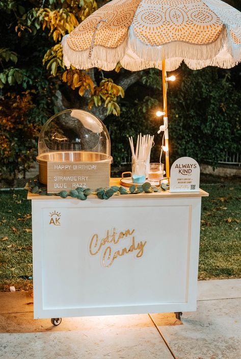 Coffee cart & desserts Cart servicing So Cal — Always Kind Co Mobile Cotton Candy Cart, Hot Chocolate Booth, Dessert Cart Diy, Dessert Booth Ideas, Drink Truck Ideas, Picnic Business Ideas, Dessert Cart Ideas, Candy Cart Ideas, Tap Cart