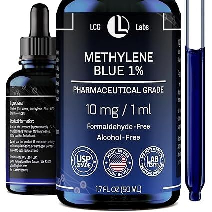 Methylene Blue Pharmaceutical Grade - Methylene Blue USP 1% - Liquid Drops Water Solution - Formaldehyde & Alcohol-Free - Made in USA 1.7 Fl OZ: Amazon.com: Industrial & Scientific Methylene Blue, Water Solutions, Health Supplements, Third Party, Alcohol Free, Made In Usa, Medical, Health, Water