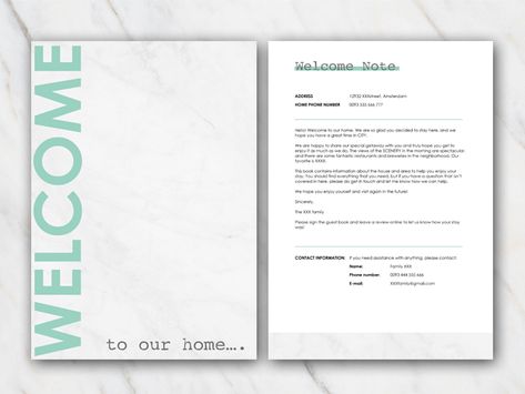 TIP: AirBnB House Manuals and Welcome Letter Templates Airbnb Templates, Welcome Letter, Airbnb House, Welcome Note, Documents Design, Boy’s Room, Beach House Rental, Welcome Letters, Airbnb Host