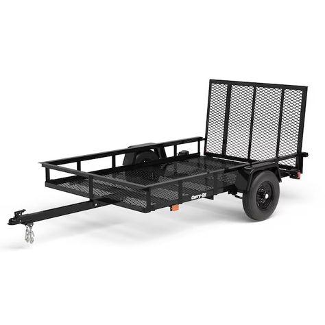 Carry-On Trailer 5-ft x 8-ft Steel Mesh Utility Trailer with Ramp Gate (1625-lb Capacity) in the Utility Trailers department at Lowes.com Utility Trailer, Landscape Materials, Steel Mesh, Wire Mesh, Carry On, Gate, Trailer, Mesh, Building