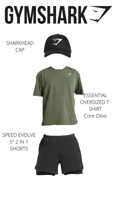 Men's gym outfit inspo. Featuring item from Gymshark including black hat, green oversized shirt and black running pants Gymshark Men Outfit, Oversized Gym Outfit Men, Gymshark Outfit Mens, Oversized Gym Outfit, Workout Outfits Men, Gym Shark Outfit, Ria Core, Black Workout Outfit, Gymshark Outfit