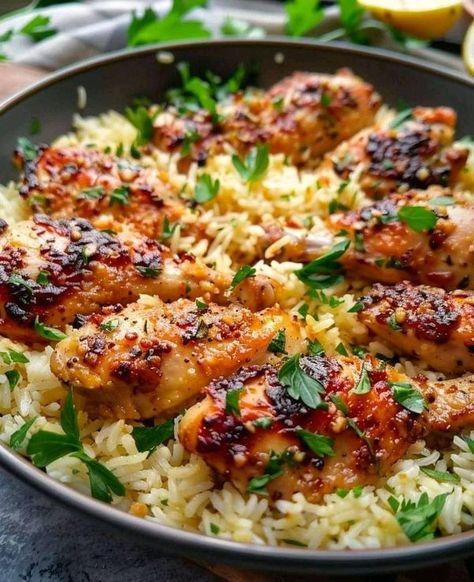 Creamy Parmesan Rice, Best Garlic Butter, Chicken With Parmesan, Parmesan Rice, Chicken Tenderloins, Garlic Butter Chicken, Giada De Laurentiis, Rice Ingredients, Chicken And Rice