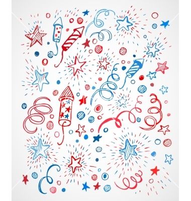 American independence day hand-drawn pattern vector 4295025 - by Vik_Y on VectorStock® July Background, Fireworks Wallpaper, American Independence Day, July Ideas, American Independence, Hand Drawn Pattern, Bullet Journal Inspo, Bullet Journal Doodles, 4th July