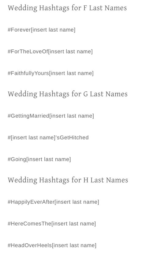 Wedding Last Name Hashtag Ideas, Wedding Slogans Last Name, Smith Wedding Hashtag Ideas, Wedding Hashtags With Last Names, Last Name Wedding Hashtags, Wedding Hashtag Ideas, Engagement Hashtags, Wedding Slogans, Wedding Ideas White