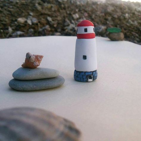 Polymer Clay Lighthouse, Clay Lighthouse, Clay Nature, Clay Things, Clay Houses, Modeling Clay, Polymer Clay Charms, Clay Tutorials, Clay Ideas