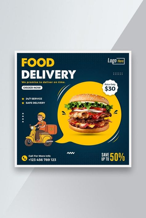 Food delivery services social media post banner templates#pikbest#templates Services Social Media Post, Food Social Media Post, Instagram Story Ads, Restaurant Social Media, Masala Tea, Photoshop Design Ideas, Banner Templates, Food Advertising, Food Graphic Design