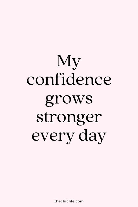 My confidence grows stronger every day | Click to get the FULL list of 111 amazing Affirmations for Confidence and Self-Esteem #affirmations Affirmations For Confidence, Finding Purpose In Life, Home Remedy For Cough, Lost My Job, Cough Remedies, Law Of Attraction Tips, Lose 40 Pounds, Abundant Life, Subconscious Mind