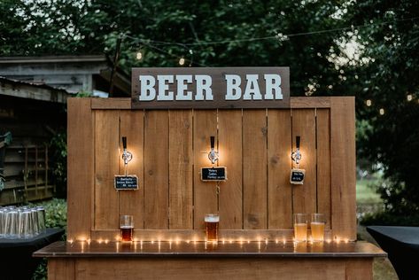 Beer Bar Wedding Ideas, Beer Tap Wall Wedding, Wedding Beer Wall, Beer Station Wedding, Diy Beer Bar Wedding, Beer Wall Wedding, Wedding Beer Bar, Wedding Beer Tap, Beer Tap Wall