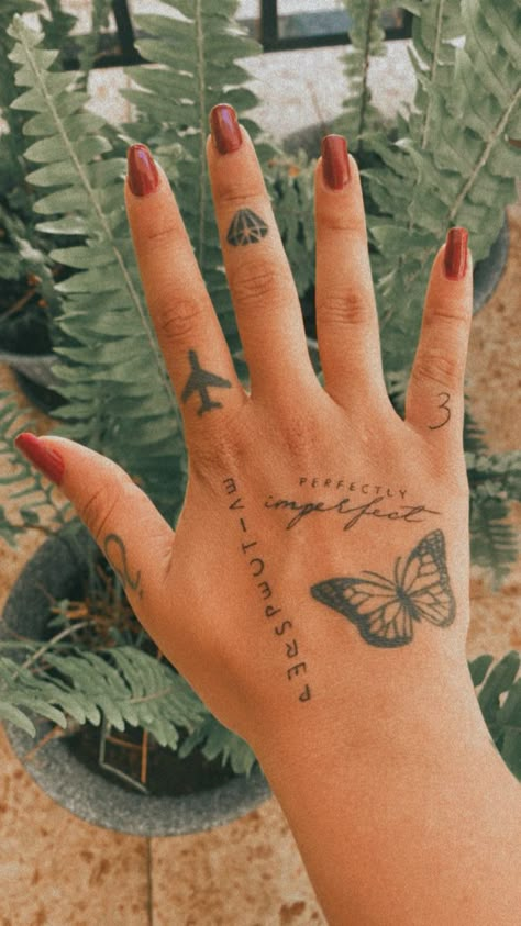 Genuine Tattoo Words, Quote On Hand Tattoo, Hand Tattoos Words Lettering, Small Feminine Hand Tattoos, Inspirational Hand Tattoos, Hand Tattoos For Women Cross, Girly Hand Tattoos Ideas, Micro Hand Tattoos For Women, Quote Hand Tattoo