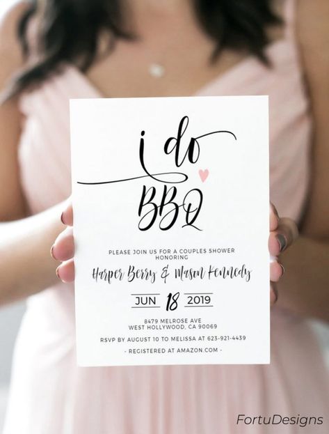 Bbq Invitation Template, Bridal Shower Invitation Wording, Couples Shower Invitation, Rehearsal Invitations, Couples Bridal Shower, I Do Bbq, Bbq Invitation, Yard Wedding, Bbq Wedding