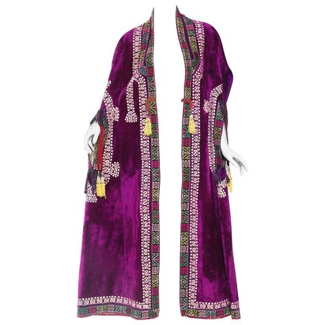 Embroidered Cape, Velvet Cape, Floral Coat, Designer Coats, Embroidered Velvet, Beaded Jacket, National Dress, Eclectic Fashion, Purple Silk