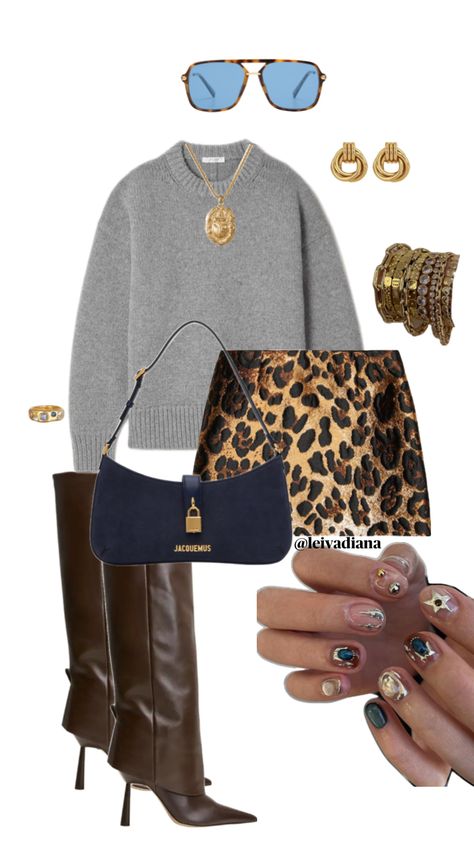 @leivadiana #outfitinspo #outfit #ootd #fashion #outfitideas #outfits #outfitinpso #fitinspo #streetstyle #fashioninspo #fall Cheetah Print Outfits, Tube Top And Skirt, Cheetah Nails, High Waist Long Skirt, Leopard Print Nails, Outfit Layout, Pleated Tops, I'm With The Band, Fall Fits