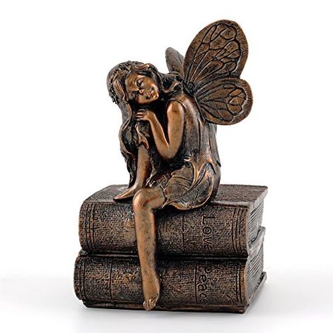 Top Collection 4387 Miniature Garden  Terrarium Fairy Napping on Books Statue Small >>> To view further for this item, visit the image link. Fairy Garden Backyard, Movie Rooms, Goddess Statues, Clay Carving, Garden Line, Fairy Things, Miniature Terrarium, Fairy Baby, Outdoor Deco