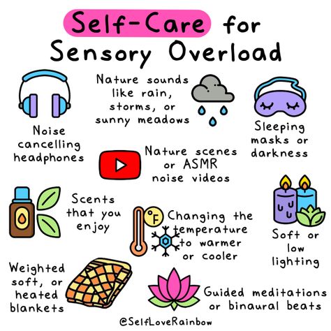 Sensory Overload, Social Emotional Skills, Love Rainbow, Mental And Emotional Health, Self Care Activities, Coping Skills, Health Awareness, Social Emotional, Mental Wellness