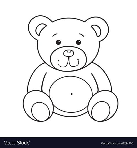 Cute teddy bear Royalty Free Vector Image - VectorStock Teddy Bear Outline, Teddy Bear Vector, Bear Outline, Child Draw, Teddy Bear Coloring Pages, Teddy Bear Drawing, Teddy Bear Crafts, Teddy Bear Cookies, Felt Animal Patterns