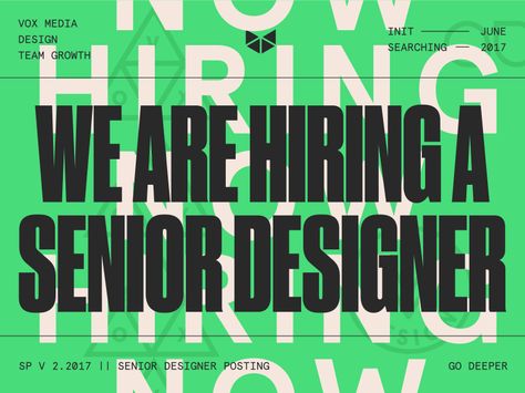 We are hiring a Senior Designer We’re Hiring, Vox Design, Brand Consultant, Hiring Ad, Work Presentation, Webinar Design, Hiring Poster, Photography Lighting Setup, Now Hiring