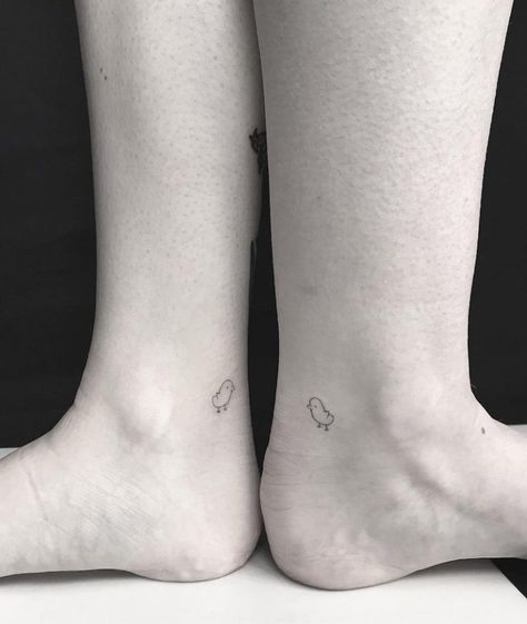 100 Of The Best Small Tattoos - Tattoo Insider Baby Chick Tattoo, Chick Tattoo, Best Small Tattoos, Chicken Tattoo, Duck Tattoos, Penguin Tattoo, Palm Tattoos, Cool Tattoo, Handpoke Tattoo