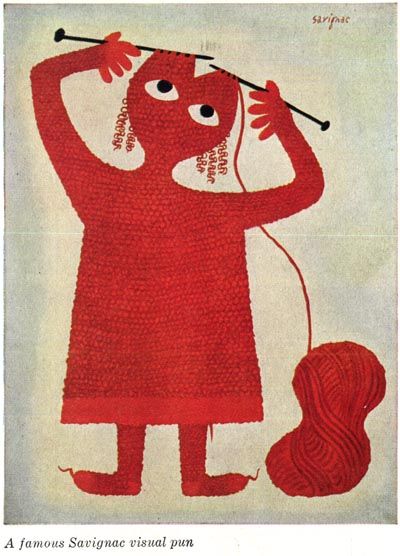 Savignac09 from Fortune magazine. Illustrated by famous Parisian illustrator Raymond Savignac, November 1951 Knitting Humor, Knit Art, Knitted Wit, Poster Printable, Advertising Poster, Downton Abbey, Look Vintage, Shabby Chic Furniture, Bead Crochet