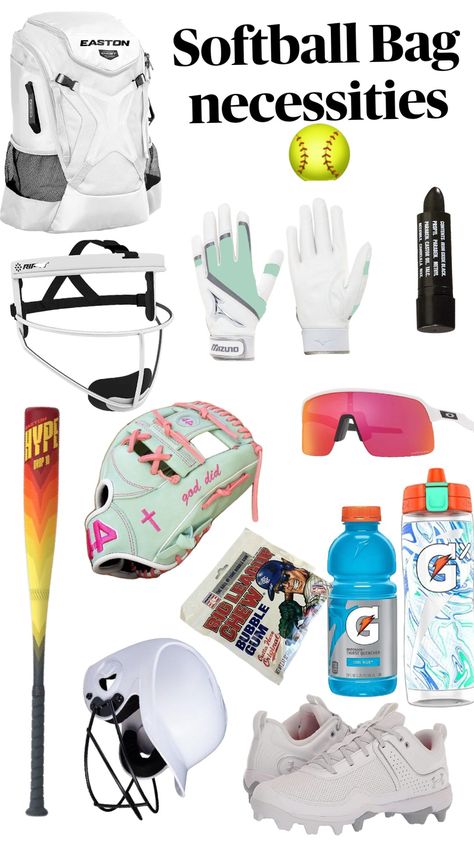 #Softball Softball Necessities, Softball Needs, Softball Essentials, Softball Tips, Softball Backgrounds, Softball Bag, Softball Things, Softball Gear, Softball Tournaments