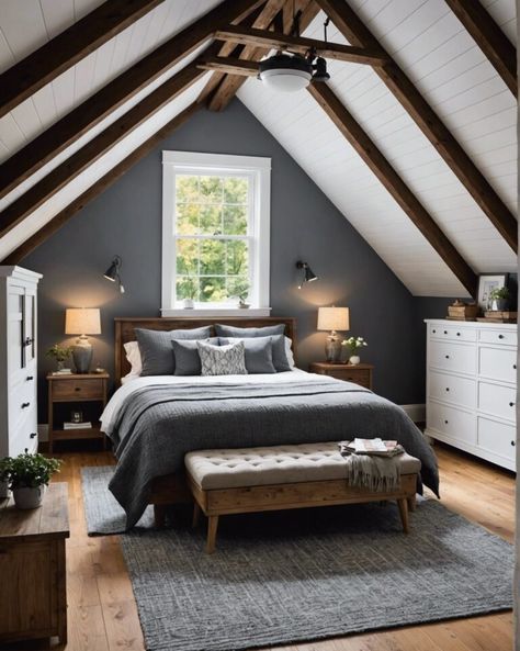 20 Space-Saving Small Attic Bedroom Ideas For Low Ceilings – ToolzView Attic Room Ideas Bedrooms, Low Ceiling Attic Bedroom, Small Attic Bedroom Ideas, Cozy Attic Bedroom, Slanted Ceiling Bedroom, Low Ceiling Bedroom, Small Loft Spaces, Small Attic Room, Attic Bedroom Ideas