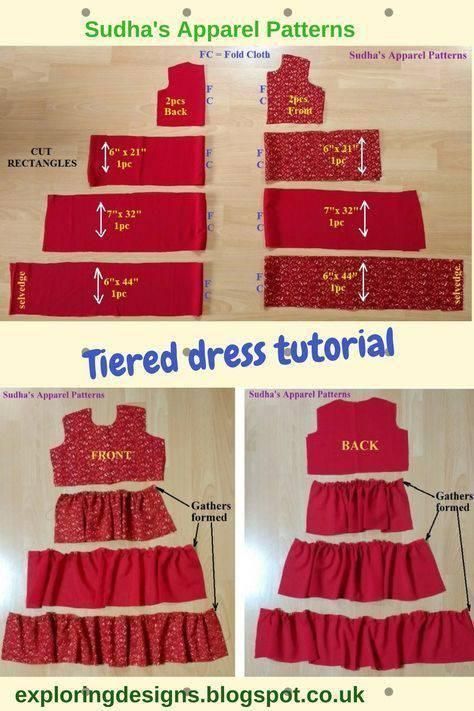 Diy Tiered Dress, Tiered Dress Tutorial, Projek Menjahit, Sewing Baby Clothes, Dress Tutorial, Girls Dress Sewing Patterns, Kids Dress Patterns, Trendy Sewing, Baby Dress Patterns