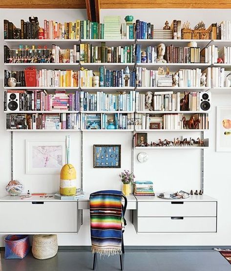 High, Medium, & Low: The Best Sources for Wall Mounted Shelving — Apartment Therapy's Annual Guide | Apartment Therapy Home Libraries, Ikea Algot, Midcentury House, Modern Renovation, Shelving Design, Midcentury Home, White Rooms, Decoration Inspiration, Wall Mounted Shelves