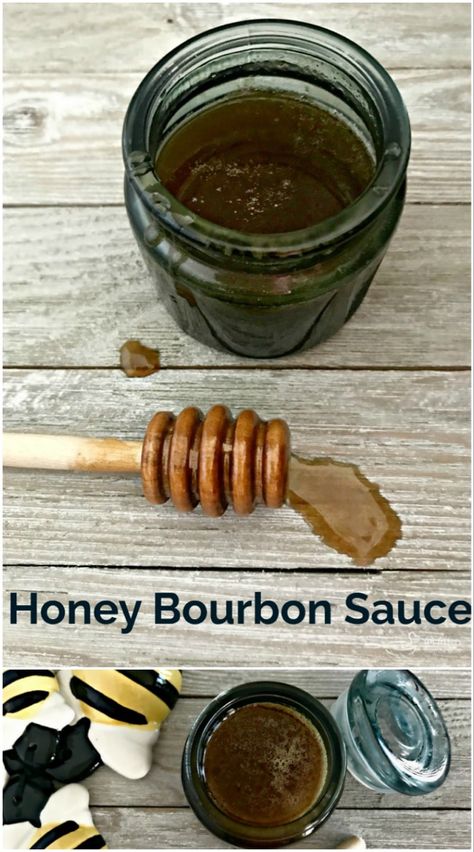 Honey Bourbon Sauce Honey Bourbon Sauce Recipe, Honey Bourbon Marinade, Honey Bourbon Sauce, Sweet Bourbon Sauce, Bourbon Burger Recipe, Honey Inspiration, Friday Meals, Bourbon Salmon, Bourbon Honey