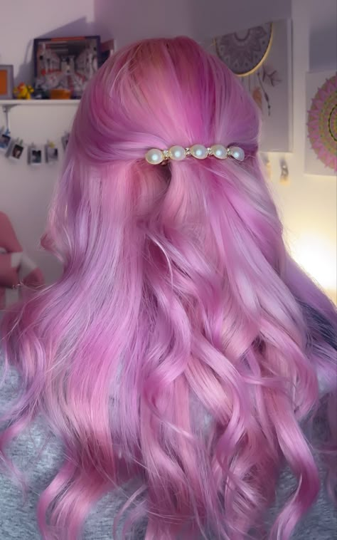 Pink hair, cute, hair dye Pink And Purple Hair Ideas, Purple Hair Ideas, Cotton Candy Pink Hair, Chromasilk Vivids, Pink And Purple Hair, Baby Pink Hair, Hair Color Swatches, Pastel Purple Hair, Pink Purple Hair