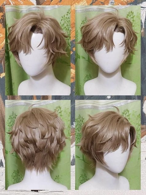 Anime Hair Cosplay, Fancy Male Hairstyles, Tying Up Hair Reference, How To Style A Wig Cosplay, Prince Hairstyles, Cosplay Hairstyles, Male Wigs, Hairstyles Reference, Anime Hairstyle