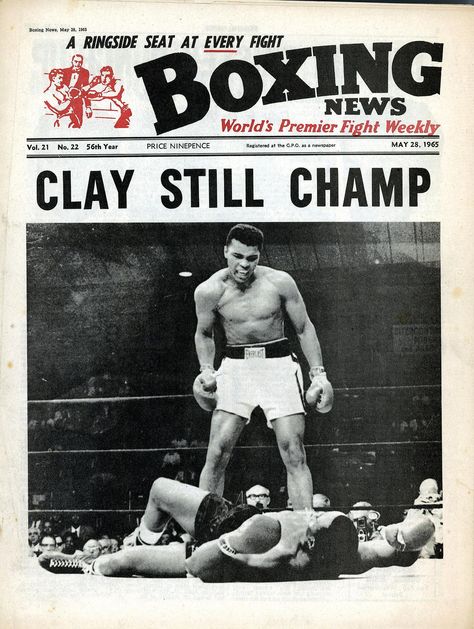 Muhammad Ali - 'Clay Still Champ!' Visual Organization, Muhammad Ali Poster, Sonny Liston, Muhammad Ali Boxing, Muhammad Ali Quotes, Boxing Images, Poster Sport, Mohamed Ali, Muhammed Ali