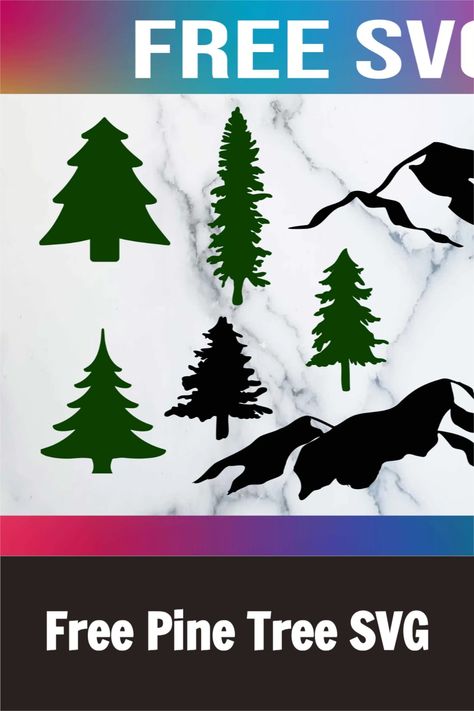 Free Pine Tree Svg, Free Tree Svg Files For Cricut, Free Tree Svg, Tree Svg Free Cricut, Trees Svg Free, Free Christmas Tree Svg, Project Craft Ideas, Tree Svg Free, Pine Tree Svg