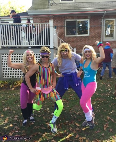 Toni: Me and my friends all got together and dressed up as 80's workout people!. Photo 2 of 2. Steampunk Fancy Dress, 80s Fitness, Workout Costume, 80s Workout Costume, 80s Workout Outfit, 80s Dress Up, Workout Outfit Ideas, 80’s Outfits, 80s Halloween Costumes