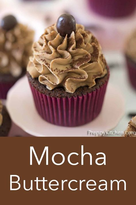 One of my favorite icings is flavored with coffee and a bit of chocolate. This versatile, mocha buttercream frosting will compliment many different flavors. It may even become your go-to cupcake topping or cake filling. Icing Recipe Flavored, Different Frosting Flavors, Chocolate Coffee Icing Recipe, Mocha Cream Filling, Coffee Flavored Frosting, Frosted Cupcakes Ideas, Mocha Icing Recipe Frostings, Different Flavor Frosting Recipes, Cupcake Frosting Flavors