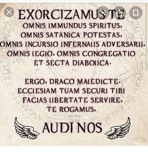 This is the exorcism from the TV show ‘Supernatural’ Supernatural Exorcism, Black Magic Protection, Latin Spells, Evil Powers, Magic Protection, Property Business, Magia Das Ervas, Grimoire Book, Love Spell Caster