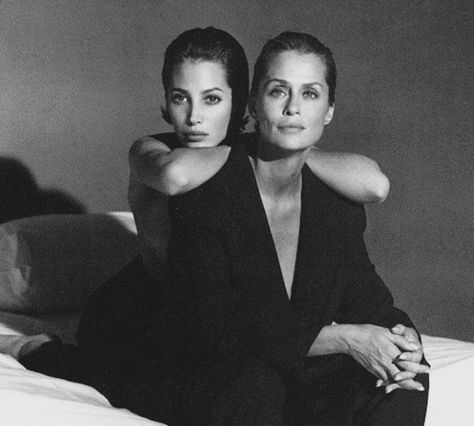 Christy and Lauren Daughter Pictures, Mother Daughter Photoshoot, Mother Daughter Photos, Lauren Hutton, Mother Daughter Photography, 90s Supermodels, Steven Meisel, Portrait Photos, Christy Turlington