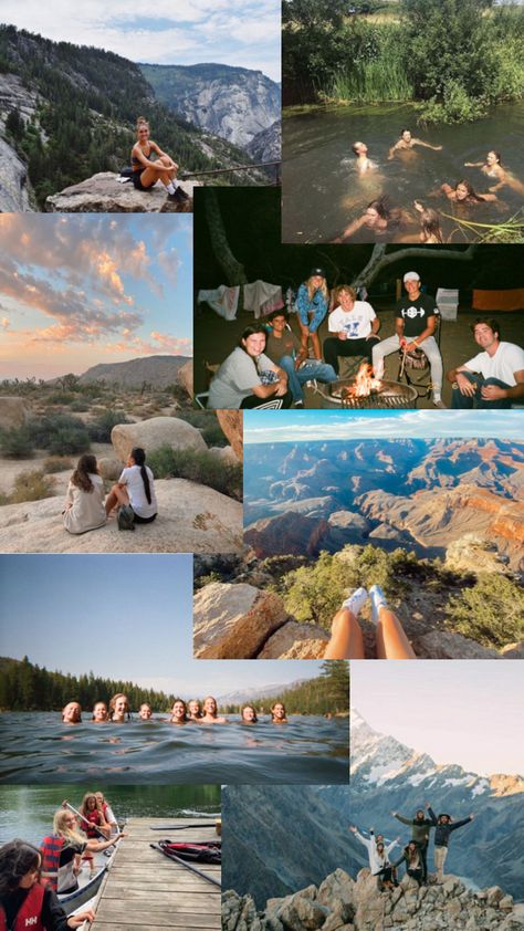 vision board for adventure with friends Adventure With Friends, Outside Aesthetic, Hiking With Friends, Camping Set Up, Camping Aesthetic, Hiking Pictures, Adventure Aesthetic, Dream Lifestyle, Summer Break