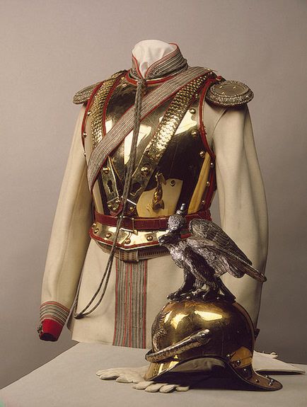 Tsar Nicholas II's officer uniform of Her Majesty Empress Maria Fyodorovna's Cavalry Guards Regiment, circa 1900-1910. Victoria Era, Officer Uniform, Romanov Dynasty, Historical Armor, Tsar Nicholas Ii, Tsar Nicholas, Russian History, Imperial Russia, Medieval Armor