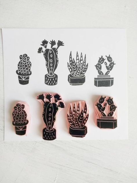 Cactus Stamp, Cactus Gift, Funky Jewellery, Funky Accessories, Cactus Wedding, Funky Gifts, Mini Plant, Funky Hats, Art Funky