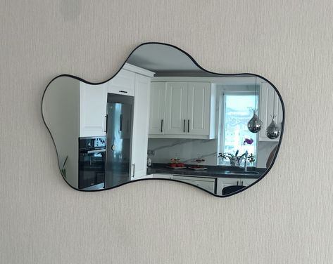 Etsy :: Your place to buy and sell all things handmade Irregular Mirrors, Squiggle Mirror, Creative Mirror, Wavy Wall, Abstract Mirror, Home Mirror, Horizontal Mirrors, Irregular Mirror, Wavy Mirror