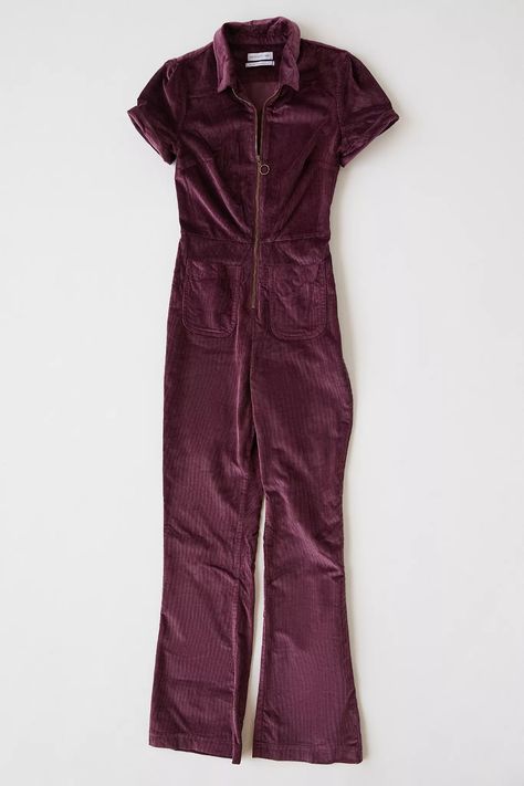 UO Clark Zip Up Corduroy Jumpsuit | Urban Outfitters UK Corduroy Jumpsuit, Sleeve Silhouette, Corduroy Overalls, Christmas Outfits, Red Jumpsuit, Dream Style, Line Shopping, Thanksgiving Outfit, Urban Outfitters Women