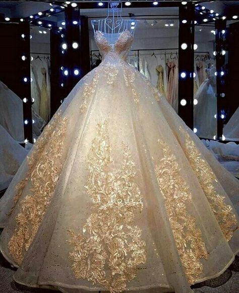 Punk Mode, Princess Style Wedding Dresses, Gold Wedding Dress, 파티 드레스, Party Kleidung, فستان سهرة, A Wedding Dress, Beauty Dress, Quince Dresses