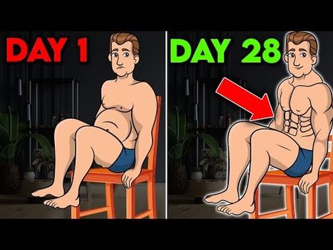 Get A Chair & Watch Your Stubborn Belly Fat Burn Off (SEATED ONLY) - YouTube Belly Fat Workout For Men, Membakar Lemak Perut, Bodybuilding Workout Plan, Workout Routine For Men, Gym Workouts For Men, Abs Workout Gym, Workout For Flat Stomach, Abs And Cardio Workout, Workout Without Gym