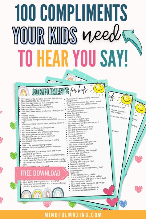 Kids Compliments, Compliment Activities For Kids, Compliments For Kids, Words Of Encouragement For Students, Student Compliments From Teacher, Ways To Accept A Compliment, Best Compliments To Give A Girl, Compliment For Girls Comment, Compliments For Boys