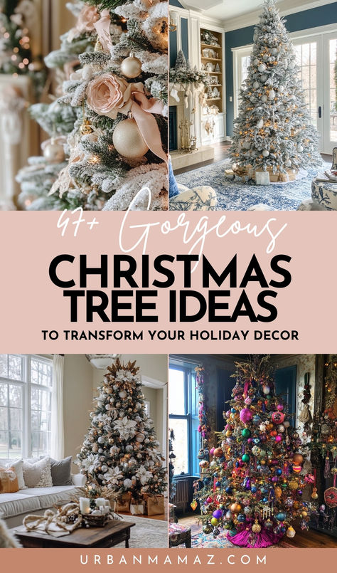 47+ Gorgeous Christmas Tree Ideas to Transform Your Holiday Decor Styled Christmas Tree, Full Decorated Christmas Tree, Colored Lights Christmas Tree Ideas, Tall Christmas Tree Ideas, Christmas Tree Ideas Hobby Lobby, What Order To Decorate Christmas Tree, Color Combinations For Christmas Trees, Christmas Tree Decor Inspiration, Red Green Gold Christmas Tree Ideas