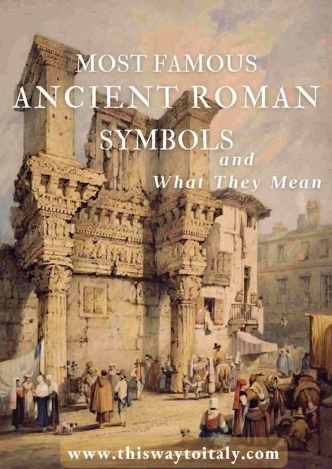 Rome, being older than Italy itself, has been rich in symbolism since ancient times. From the aquila (eagle) to the she-wolf nursing the city’s twin founders and the bundle of axe and wooden rods that symbolized power and authority among the Romans, these symbols of Rome are an important part of Italian history and culture, and they are still very much seen today. #RomeItaly #RomeSymbols #CultureandLanguage Ancient Roman Symbols, Roman Symbols, Power And Authority, Italian History, Signage Ideas, Astrological Symbols, She Wolf, The Romans, Ancient Rome