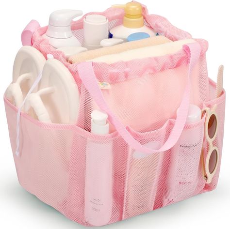 Dorm Shower Caddy, Essentials For College, Travel Bedroom, Travel Bathroom, Bag For Camping, Swim Gym, Shower Bag, Pink Dorm, Bathroom Caddy