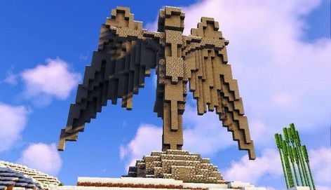 Minecraft Angel Statue, Deco Minecraft, Minecraft Statue, Minecraft Castle Designs, Minecraft Kingdom, Build Minecraft, Minecraft Statues, Minecraft Decoration, Minecraft Seeds