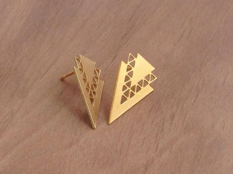 Triangle Stud Earrings 1 Pair 2 Pcs Gold Geometric Earrings Post Earrings Findings Geometric Earrings Exclusive at Goldie Supplies (6.49 USD) by GoldieSupplies Stud Earrings Black, Triangle Stud Earrings, Wholesale Jewelry Supplies, Diamond Pendants Designs, Extraordinary Jewelry, Jewelry Design Drawing, Triangle Earrings Stud, Diamond Pendants, Metal Clay Jewelry