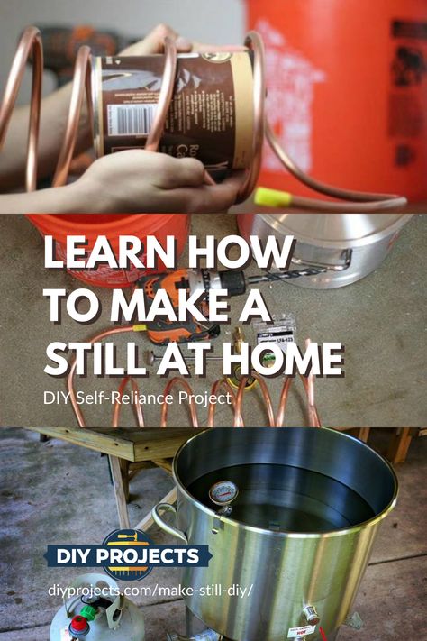 Would you really like to know how to make a still? Click the pin and consider this DIY to purify your water. Diy Still How To Make, Survival Crafts, Homemade Still, Moonshine Still Plans, Survival Medicine, Survival Projects, Home Distilling, Distilling Alcohol, How To Make Moonshine