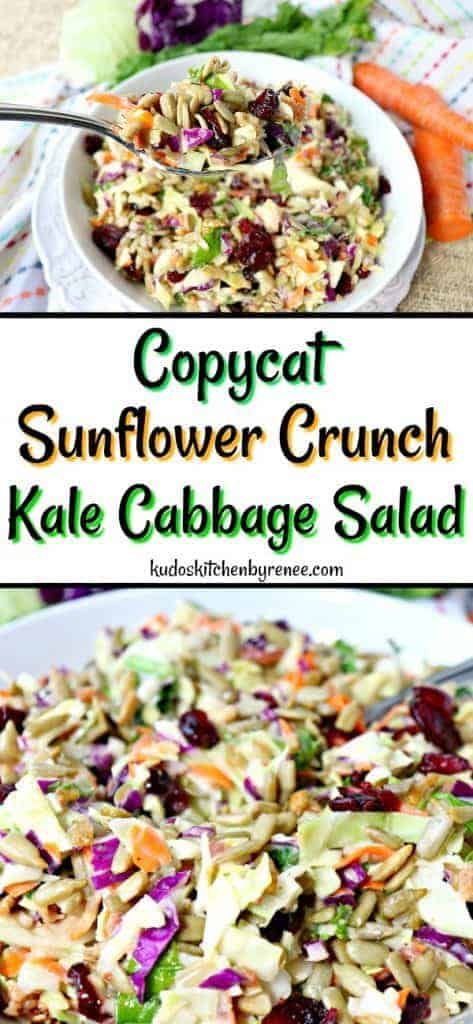 Crunchy, healthy, and completely addictive. This Sunflower Crunch Kale and Cabbage Salad has it ALL going on!! Kale Cabbage Salad, Kale Cabbage, Cabbage Salad Recipes, Soup Appetizers, Side Dishes For Bbq, Kale Recipes, Cold Salad, Yummy Salad Recipes, Cabbage Salad